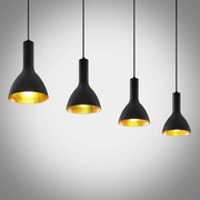 Arcchio lampada a sospensione Cosmina, a 4 luci, lunghezza 120 cm, nero