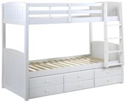 Letto a castello separabile con vani portaoggetti 90x190 cm Laccato bianco - ANCHISE