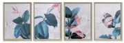 Quadro DKD Home Decor Tropicale Foglia della pianta 45 x 3,5 x 60 cm (4 Unità)