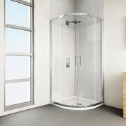 Box doccia angolare con porta scorrevole, vetro 6 mm, L 87-89.5 cm x L 89.5 cm, H 190 cm, cromo Verve