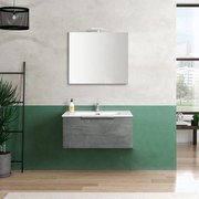 Mobile sottolavabo e lavabo Portaland cemento L 90 cm 1 vasca