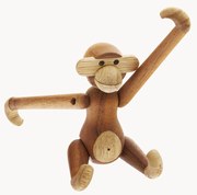 Oggetto decorativo di design in legno di teak Monkey, alt. 10 cm
