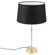 Lampada da tavolo oro / ottone con paralume in lino nero 35 cm - Parte