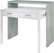 Scrivania Consolle Estraibile Salvaspazio 98x36x87 Cm Bianco Cemento
