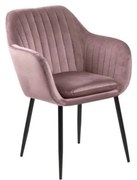 Sedia da pranzo rosa in imbottito Emilia – Actona