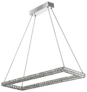 Lampadario Contemporaneo Trifoglio Acciaio Cromo Led 37W 3000K