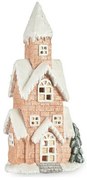 Statua Decorativa Casa Natale Luce LED Musica Rosa Bianco Verde Beige Magnesio 25 x 52 x 15 cm