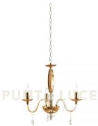 Lampadario cecilia 3 luci vetro e cristallo ambra e trasparente att...