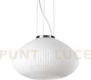 Plisse' lampadario a sospensione in vetro soffiato con decoro in ri...