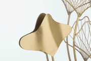 Specchio With Flower 75x3,5x72 cm in Ferro e MDF Oro...