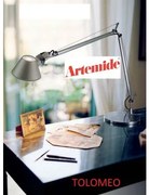 Artemide Tolomeo tavolo mini colore alluminio led 3000 K completa di base diametro 200