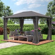 TOOLPORT Gazebo da giardino Hardtop Sunset Superior, loft grigio, 3x4 m - (300194)