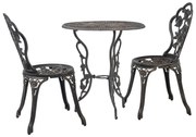 Set Da Bistrot 3 Pz İn Alluminio Pressofuso /