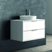 Kamalu - Mobile sospeso 80cm bicolore con 2 cassetti scorrevoli SPR-80C
