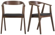 Sedie design in stile scandinavo nero e legno scuro (set di 2) BAHIA