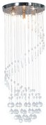 Lampadario Con Perle Di Cristallo A Spirale Argento G9 /
