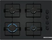 Piano cottura a gas - BOSCH Serie 2 - 4 fuochi - 52 x 59 x 5,4 cm - POP6B6K30 - Nero