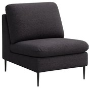 Poltrona nera in tessuto bouclé Moilo - MESONICA