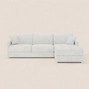 TOMMY Divano Letto con penisola contenitore - design minimal e sfoderabile in tessuto smacchiabile simil cotone T33