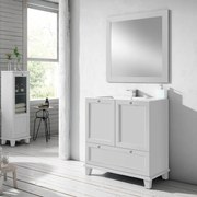 Mobile sottolavabo e lavabo Unike neve L 80 cm