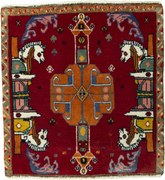 Shiraz Tappeto persiano 60x60 Rosso (Iran) Annodato A Mano