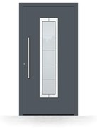 Portoncini in alluminio, grigio antracite RAL 7016, 750 x 1800 mm, isolamento termico, Schüco, modello Bologna, configura individualmente