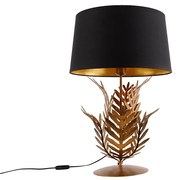 Lampada da tavolo oro paralume in cotone nero 40 cm - BOTANICA