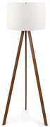 Lampada Treppiede Da Pavimento 38x140 Cm Design Moderno 60W Marrone E Bianco