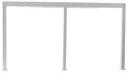 Pergola addossata Borea in alluminio struttura bianco L 419 x P 300 x H 268 cm