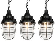 Set di 3 lampade a sospensione industriali nere - Cabin