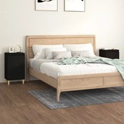 Comodini 2 pz neri 40x35x70 cm in legno multistrato