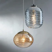 Lampadario Glamour NEREIDE trasparente paralume champagne E27 LUCE AMBIENTE DESIGN