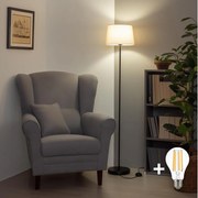 Brilagi - Lampada da terra LED CERIA 1xE27/40W/230V Ø 30 cm beige/nera