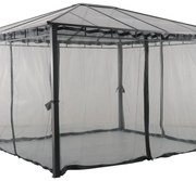 Gazebo Volta in alluminio struttura grigio antracite, copertura grigio L 360 x P 300 x H 264 cm