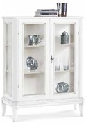 Vetrina classica in legno  bianco opaco 96x36x116 cm