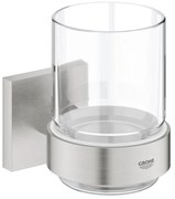 GROHE 41097DC0 - Bicchiere con supporto START CUBE in acciaio inox