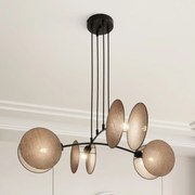 Lampadario a Sospensione MOTIF 4 in Acciaio e Tessuto 4xE27