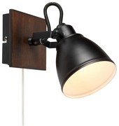 Markslöjd 108211 - Faretto da parete NATIVE 1xE14/18W/230V nero/marrone