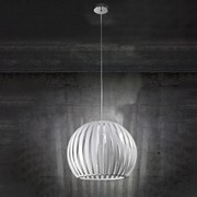 Lampadario In Metallo Contemporaneo Slice Cromo Bianco 1 Luce E27 Grande