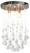 Lampadario Perle Di Cristallo A Sfera Argento 3  lampadine G9 /
