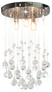 Lampadario Perle Di Cristallo A Sfera Argento 3  lampadine G9 /