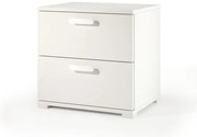 Comodino con 2 cassetti in truciolare bianco L 50 x H 49 x P 39 cm