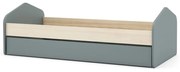 Letto da bambini estraibile di colore naturale/verde polveroso con effetto pino con contenitore con rete inclusa 90x200 cm Estefania – Marckeric