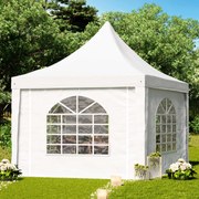 TOOLPORT Gazebo pagoda 3x3 m, telo in PVC, bianco - (1062)
