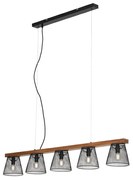 Lampadario Design Wood&Style nero 5x E14