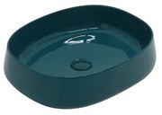 Lavabo da appoggio ovale in ceramica multicolore