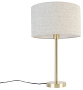 Lampada da tavolo classica in ottone con paralume grigio chiaro 35 cm - Simplo