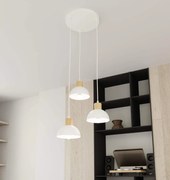 Lampada a sospensione SECO 3 PREMIUM in acciaio e legno 3xE27