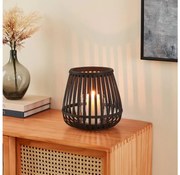Eglo 422085 - Candeliere BUNAWAN 20x22 cm nero/bambù