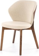 Sedia K583 in legno massello noce con seduta beige – 57x63x81 cm